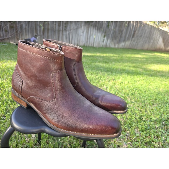 La Milano Leather Men's Dressy Ankle Boots - Cognac - Size 13 NEW W/O BOX - Picture 2 of 10